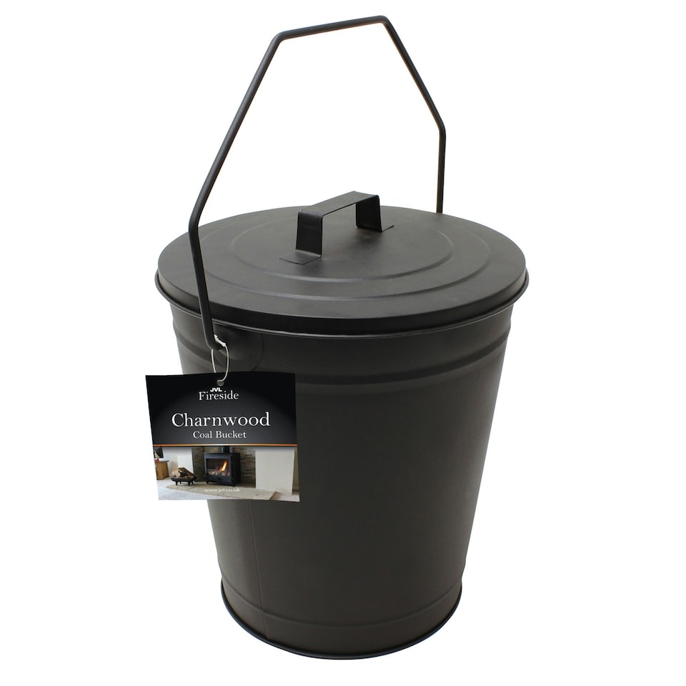 image 1 of JVL Steel Charnwood Fire Companion Coal Bucket - Black