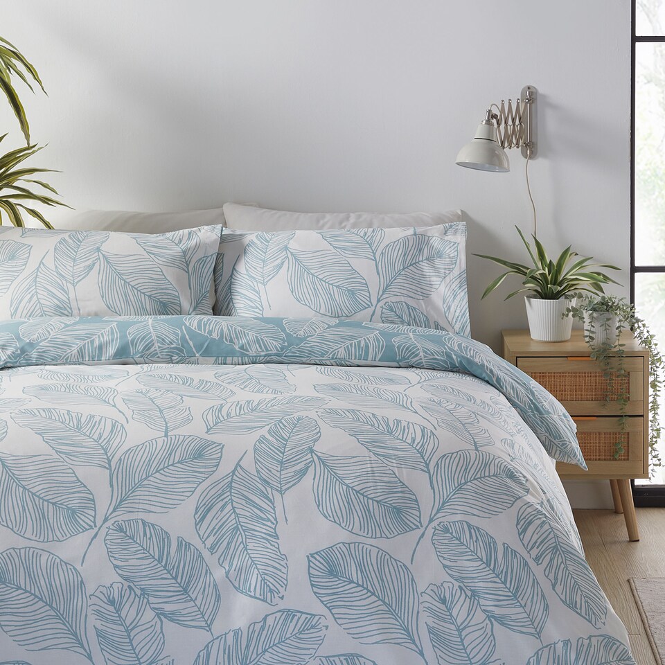 image 1 of Fusion Matteo Duvet Cover Set Duck Egg