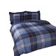 image 5 of Argyle Design Tartan Polyester Duvet Set With Pillowcase Grey | King