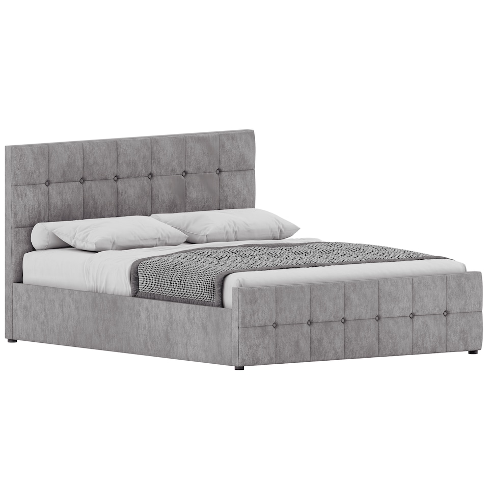 image 1 of Vida Designs Valentina 5ft King Size Ottoman Bed Storage Fabric Upholstered, Crushed Velvet Silver, 150 x 200cm