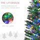 image 6 of HOMCOM 7.5ft Prelit Pencli Artificial Christmas Tree, Slim Xmas Tree with 200 Colourful LED Lights, Steel Base  Green