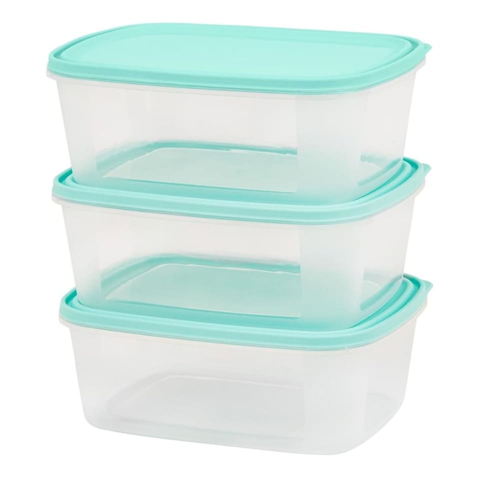 image 1 of Wham Food Storage Container Lunch Box Plastic Kitchen Tub With Lid 2L Set of 3