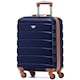 image 1 of 55x40x20cm Ryanair (Priority) TUI, Carry on Cabin Suitcase Hard Shell Approved for 60+ Airlines Blue | Navy/Tan | Cabin Bag