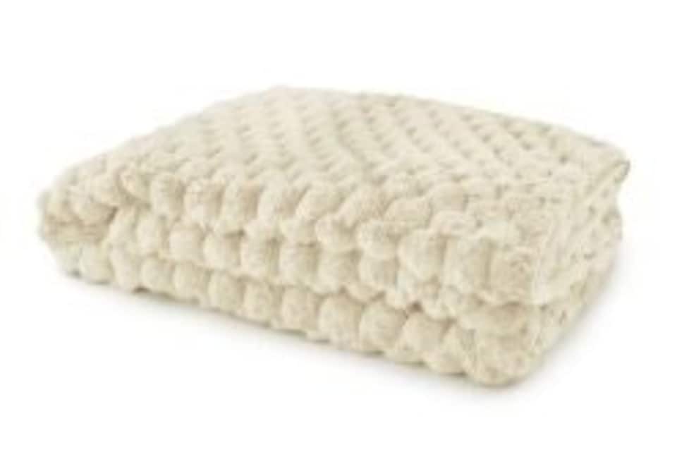 image 1 of Leah Collection Deluxe Throw in Cream (55" x 71") | Cream | Cream