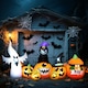 image 5 of Outsunny 8 FT Blow Up Halloween Inflatables Pumpkin Ghost and Cat Combo