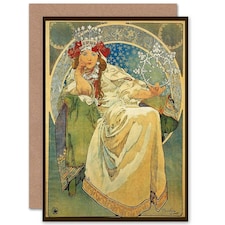 Alphonse Mucha Princess Hyacinth 1911 Art Nouveau Greeting Card