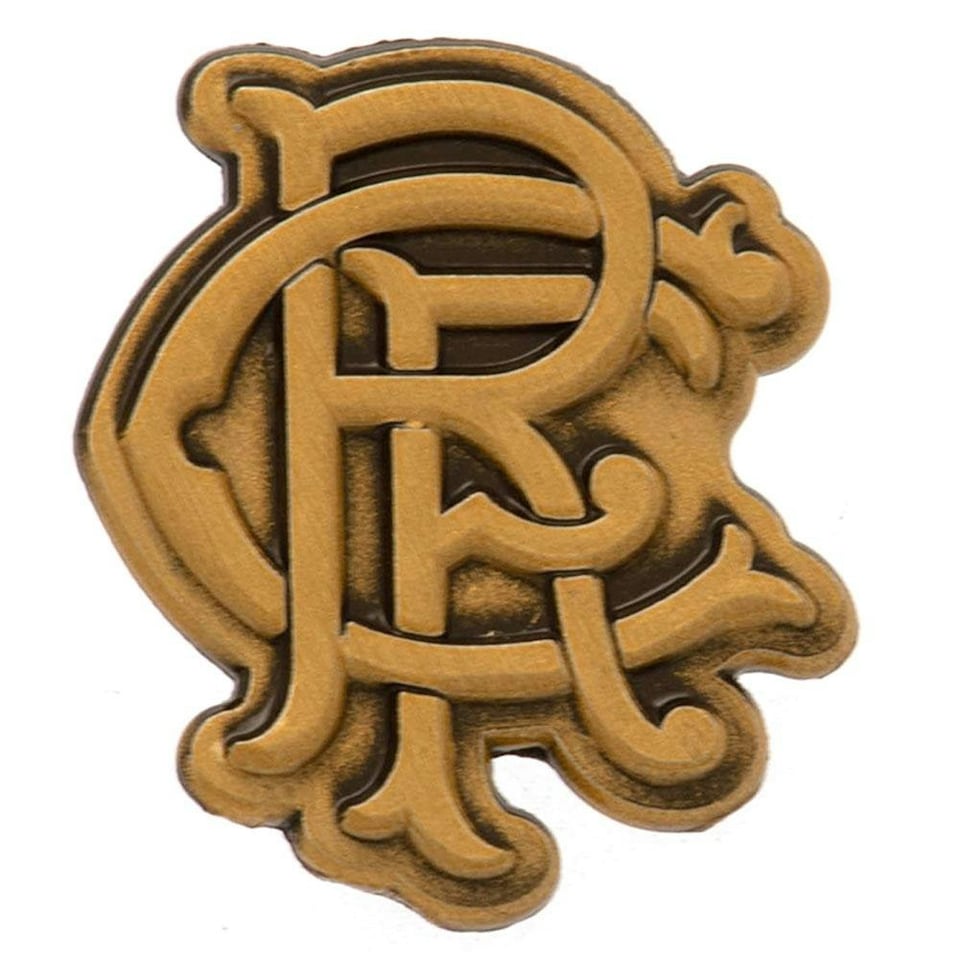 Rangers FC Scroll Crest Badge - Antique Gold - One Size
