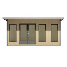 Cali 16 x 8 Feet Pent 1 Garden Office - OSB - MDF - L334 x W509.4 x H246.1 cm | Brown