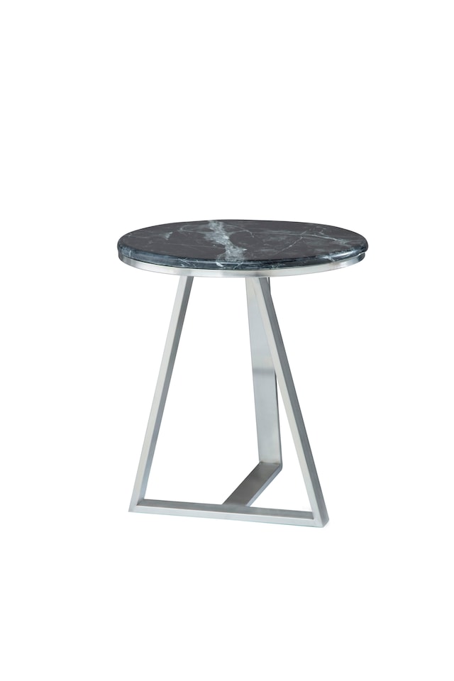 image 1 of Interiors by Premier Luxe Side Table With Black Marble Top, Elegant Bedside Table, Sturdy Small Table, Silver Rectangular Table | Black