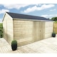 image 3 of 16 x 8 REVERSE Premier Pressure Treated T&G Apex Wooden Workshop / Garden Shed & Double Doors (16' x 8' /16ft x 8ft) (16x8 )