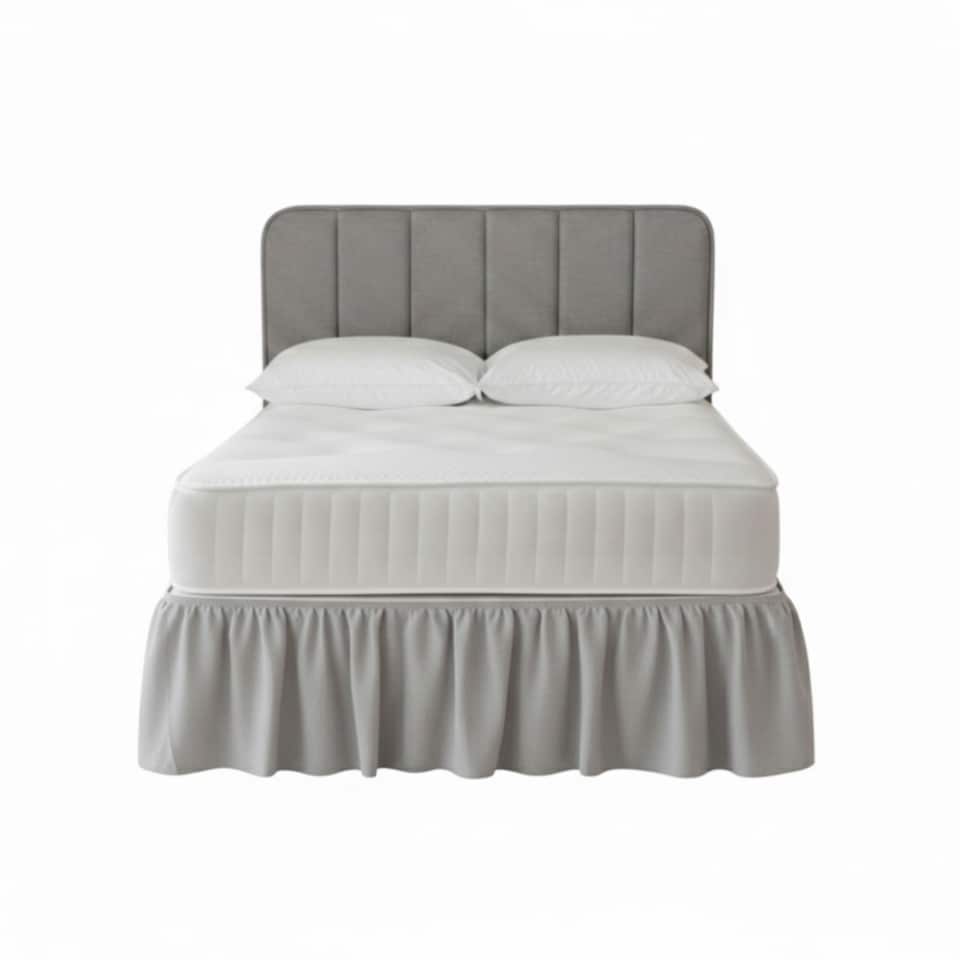 image 1 of Base Valance Polycotton Sheet for Divan Beds Easy Care Bed Base Cover | Silver | Super King