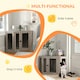 image 3 of PawHut Dog Crate Furniture for Large Dogs w/ Cushion, Door - Walnut Brown