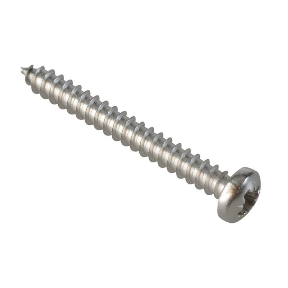 Forgefix Self-tapping Screws, Pozi, Pan Head, A2 Stainless Steel - Multi Colour - 1in x 4 ForgePack 40