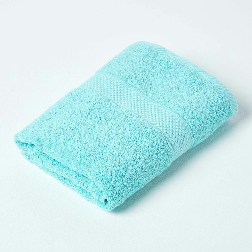 image 1 of Homescapes Turkish Cotton Hand Towel - Aqua | Blue | Hand towel