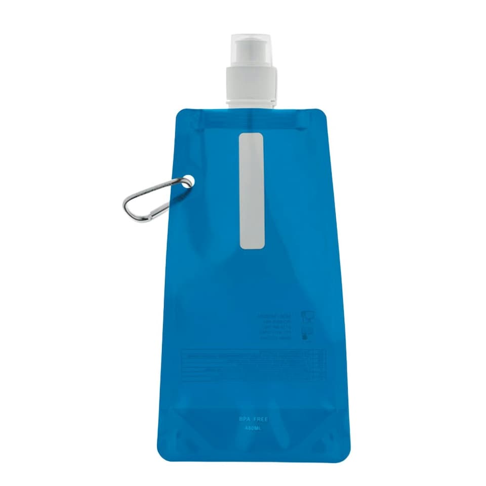 image 1 of MidOcean Gates Plain Foldable 480ml Water Bottle - Transparent Blue - One Size Blue | One Size