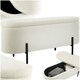 image 1 of Hallway Bench Lanja - upholstered, cushioned, built-in-storage, 97 x 36 x 42 cm Cream | Boucle Cream-White