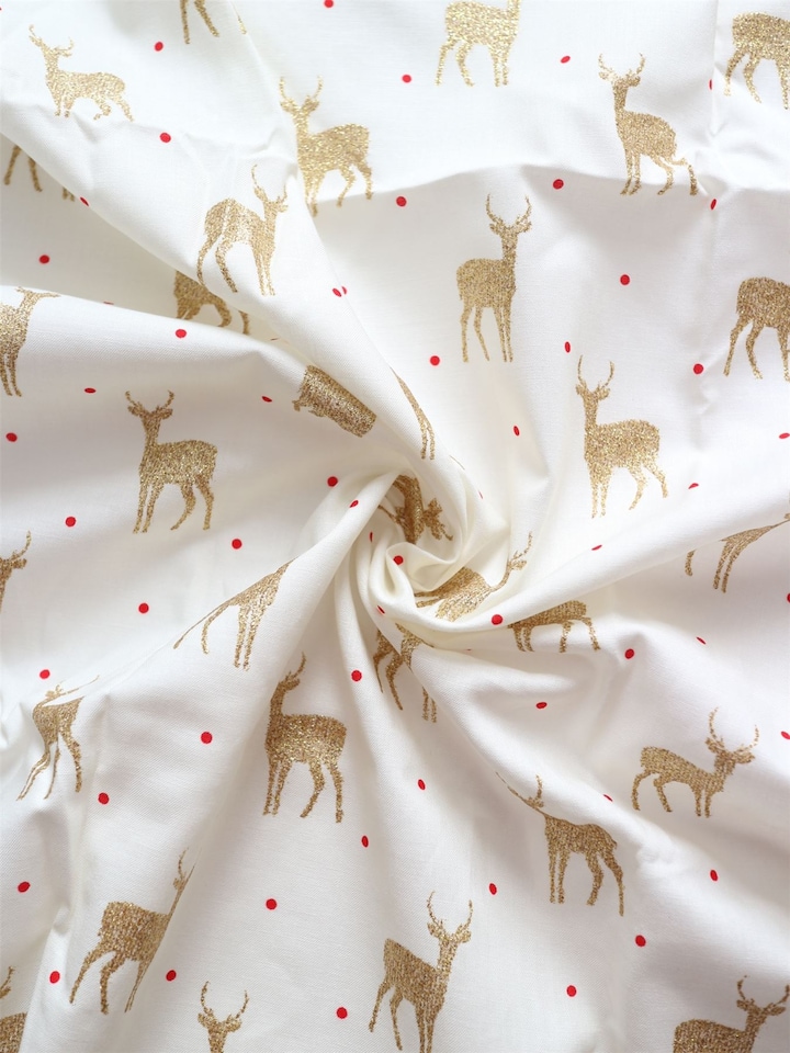 Cream Glitter 100% Cotton Fabric for Bag Making, Dressmaking, Quilting, 135cm / 53" Wide - per metre