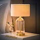 image 3 of ValueLights Jessy Glass Gold Metal Table Lamp Cream Boucle Shade | Cream