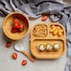 image 5 of Tiny Dining 4pc Divided Bamboo Suction Baby Feeding Set - White