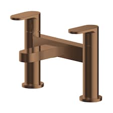 Current Round Bath Filler Tap, Dual Lever Handles - Brushed Bronze | Brown | Brushed Bronze | 1