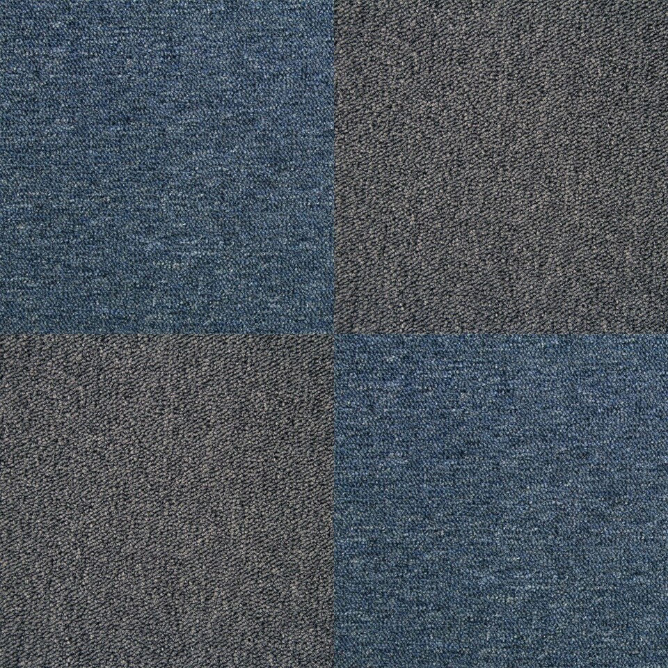 image 1 of 40 x Carpet Tiles 10m2 / Storm Blue & Charcoal Black Black