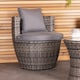 image 3 of Charles Bentley 3 Piece Rattan Stacking Outdoor Patio Furniture Set  - Grey