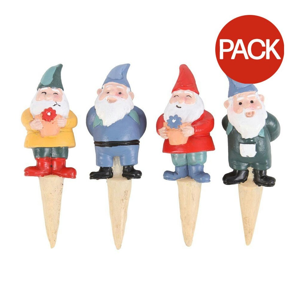 Something Different Gnome Garden Decoration (Pack of 4) - Multicoloured - One Size