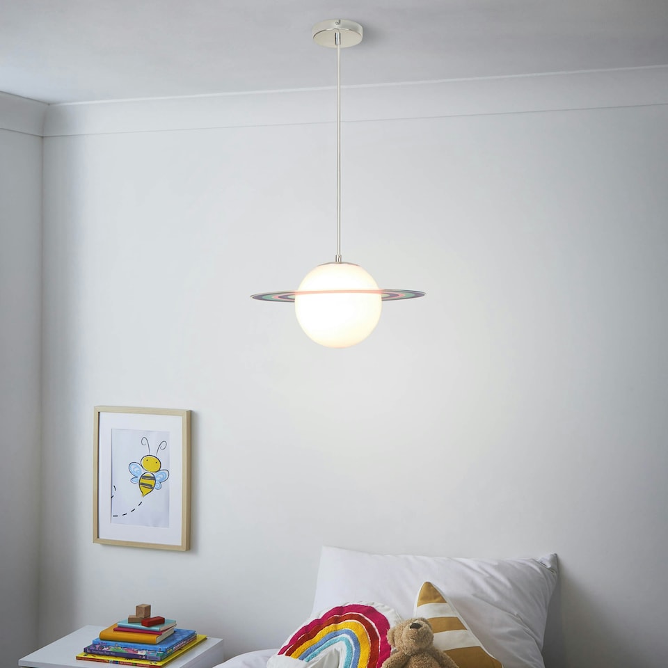 image 1 of BHS Glow Kid's 1 Light Saturn Pendant, Blue