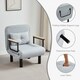 image 4 of 4 in 1 Folding Single Sofa Bed Convertible Lounge Sleeper Chair with Adjustable Backrest and Large Cushion Light Grey