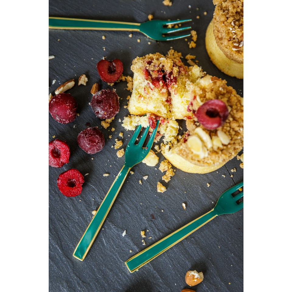 image 1 of Artesà Mini Serving Fork Set of 4 | Green