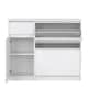 image 6 of Naia Shoe Cabinet with 2 Flip Down Doors 1 Door and 1 Drawer in White High Gloss
