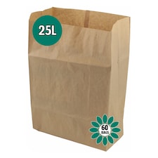 25L Paper Compostable Kerbside Caddy Liners - 60 Bags