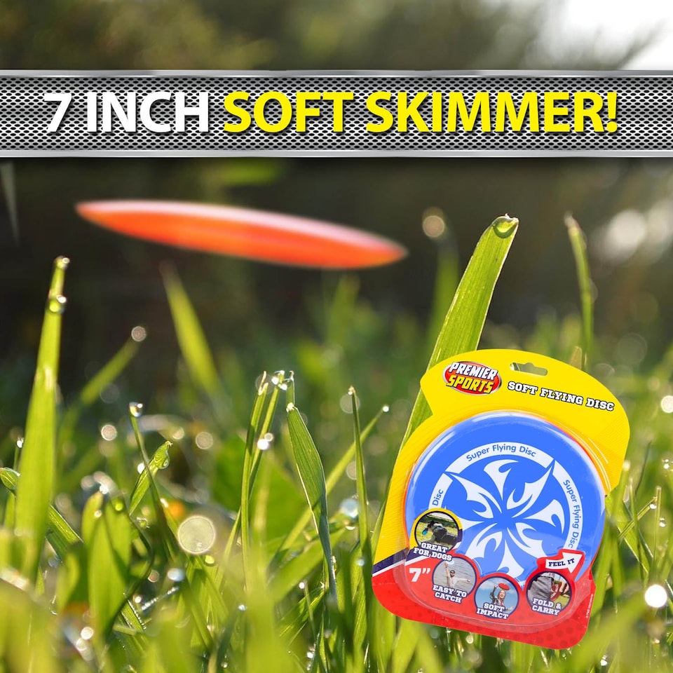 image 1 of PMS Bendy Skimmer Frisbee Outdoor Garden Toy - Bright Blue