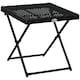 image 1 of Outsunny Folding Square Rattan Coffee Table w/ Steel Frame Bistro Garden Black