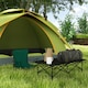 image 2 of Outsunny Portable Folding Camping Table w/ Roll Up Aluminium Top Carry Bag Black
