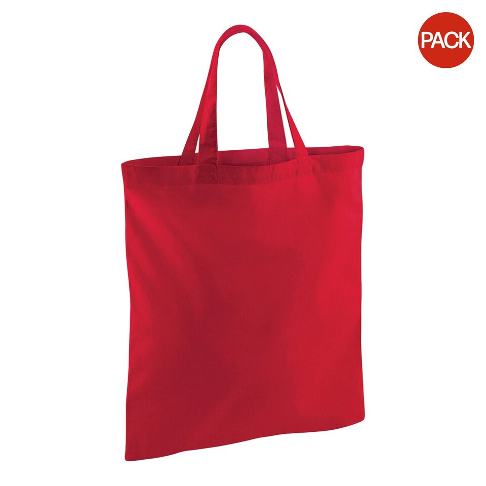 image 1 of Westford Mill Short Handle Bag For Life (Pack of 2) - Classic Red - One Size Red