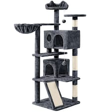 Yaheetech 146 cm Multilevel Indoor Cat Tree Tower for Kittens Dark Grey