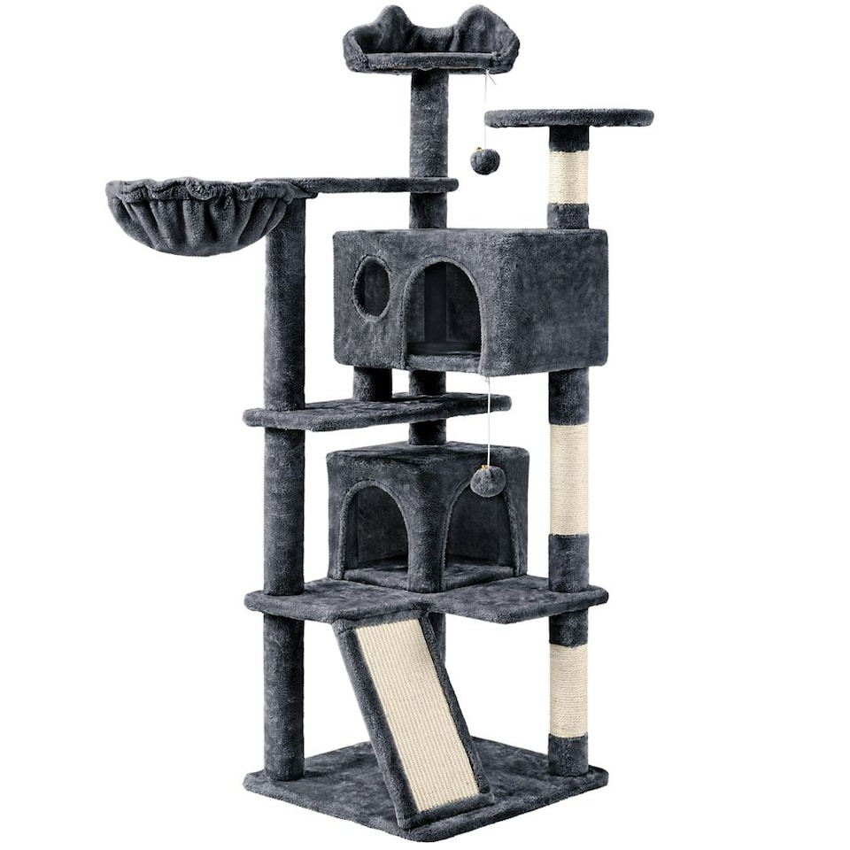 image 1 of Yaheetech 146 cm Multilevel Indoor Cat Tree Tower for Kittens Dark Grey