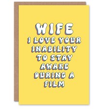 Inability Stay Awake During Films Her Wife Funny Birthday Card