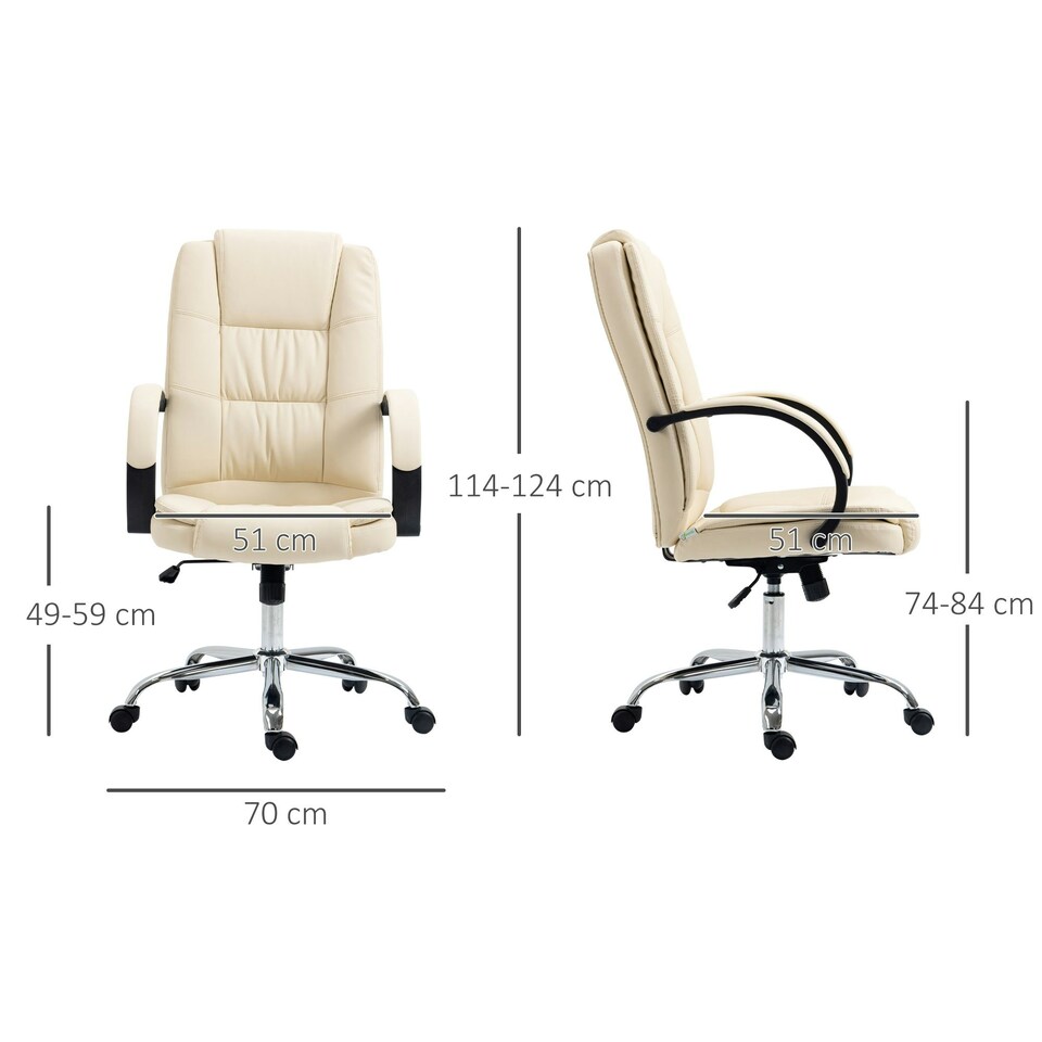image 1 of Vinsetto Executive Office Chair High Back Computer Desk Chair w/ Armrests Beige