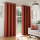 image 2 of Enhanced Living Tokyo Orange 66 x 90 inch (168x229cm) Eyelet Thermal Noise Reducing Dim Out Curtains (PAIR)