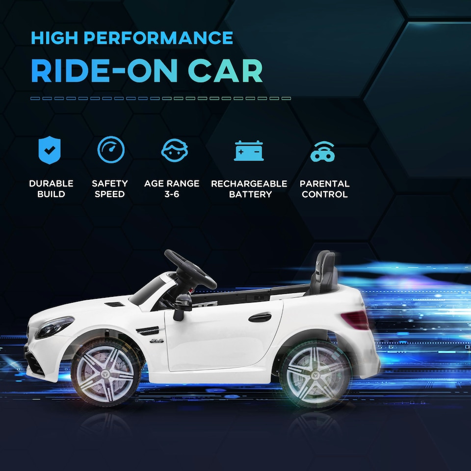 image 1 of AIYAPLAY Benz 12V Kids Electric Ride On Car W/ Remote Control Music White