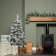 image 2 of 4ft (1.2m) Snow Flocked Artificial Christmas Tree with Green Metal Stand and 177 Tips