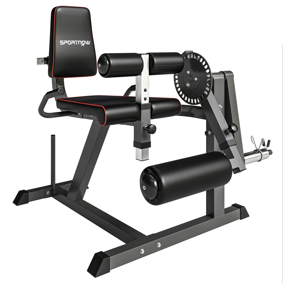 image 1 of SPORTNOW Adjustable Calf Raise Machine for Leg Extension and Curl Machine