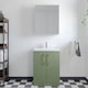 image 2 of Balterley Level Compact Bathroom Cloakroom Vanity Basin Unit with Polymarble Basin, Handles | Green | Satin Green | 840 x 603 x 353mm