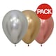 image 1 of Amscan Classic Latex Reflex Balloons (Pack Of 50) - Silver/Gold/Red - 12in Silver