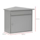 image 3 of Burg-Wachter Mersey Large Wall Mounted Galvanised Steel Post Box - 36x35x20cm Silver