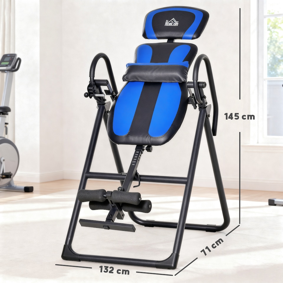 image 1 of HOMCOM Foldable Gravity Inversion Table, Fitness Bench with Soft Ankle Cushions