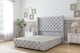 image 1 of Sloomy Luthor Silver Naples Divan Bed Base No Drawers With 54 Inch Wingback Headboard & 12 Inch Matching Footboard | Silver | Silver | Double | 1