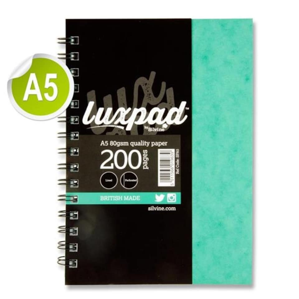 image 1 of Silvine A5 200 Page Wiro Bound Luxpad Notebook